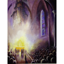 Messe solennelle dans une cathédrale - acrylique