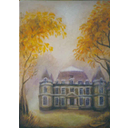 Le château de Corbeville e, automne - huile